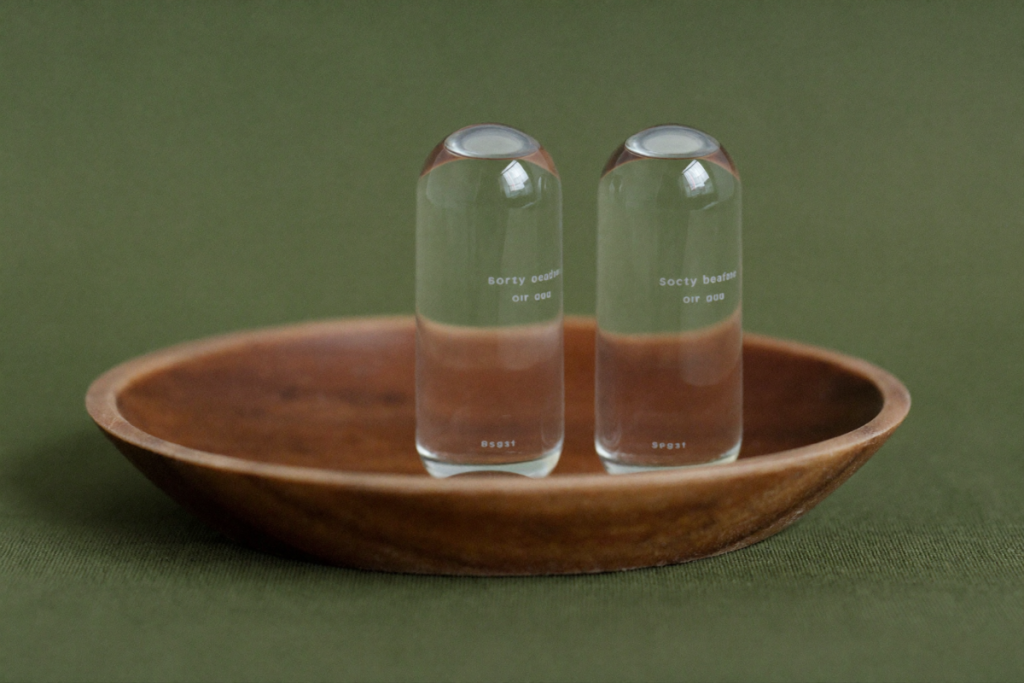 Two mirror-image capsules side by side suggesting the two isomers of clomiphene