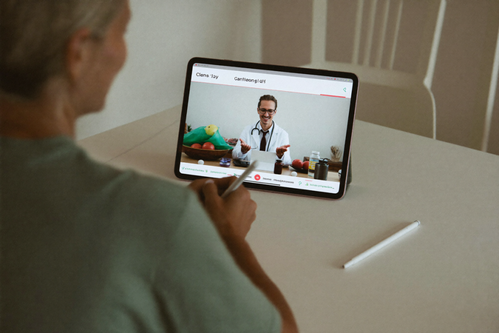 A telehealth visit with a clinician