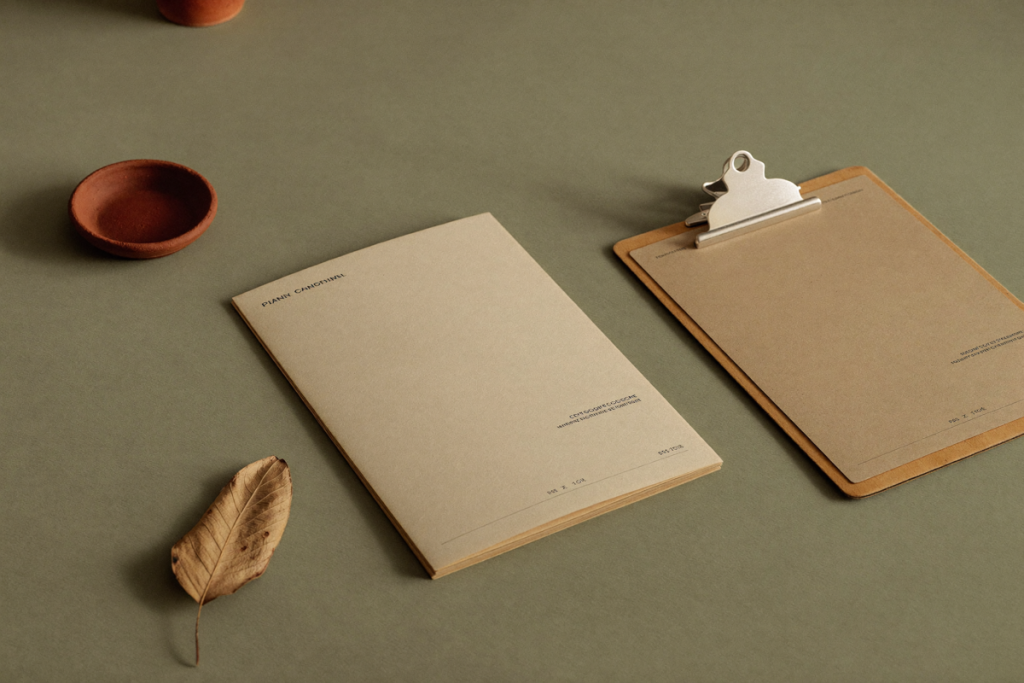 Plain document and clipboard on a sage-green desk representing FDA regulatory review of compounded sermorelin